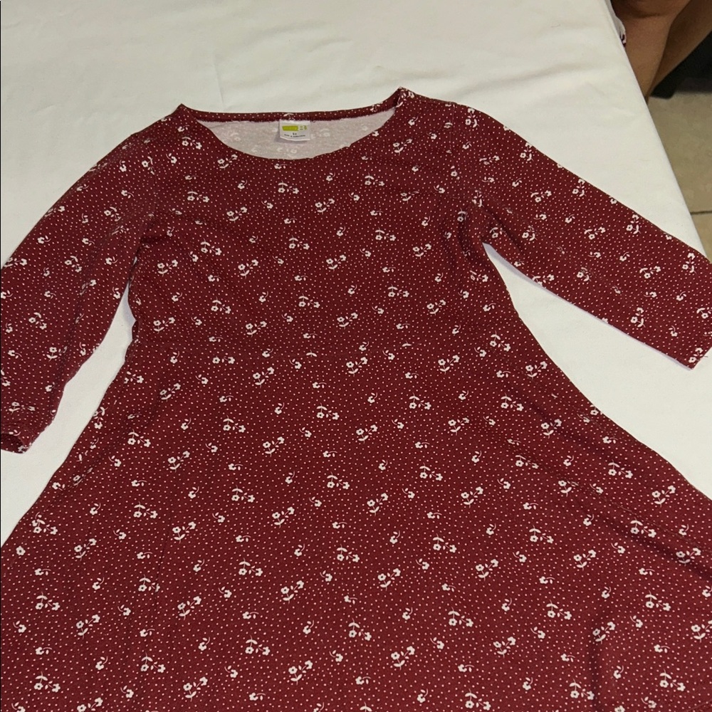 Crazy 8 Wine Red Floral Swing Dress